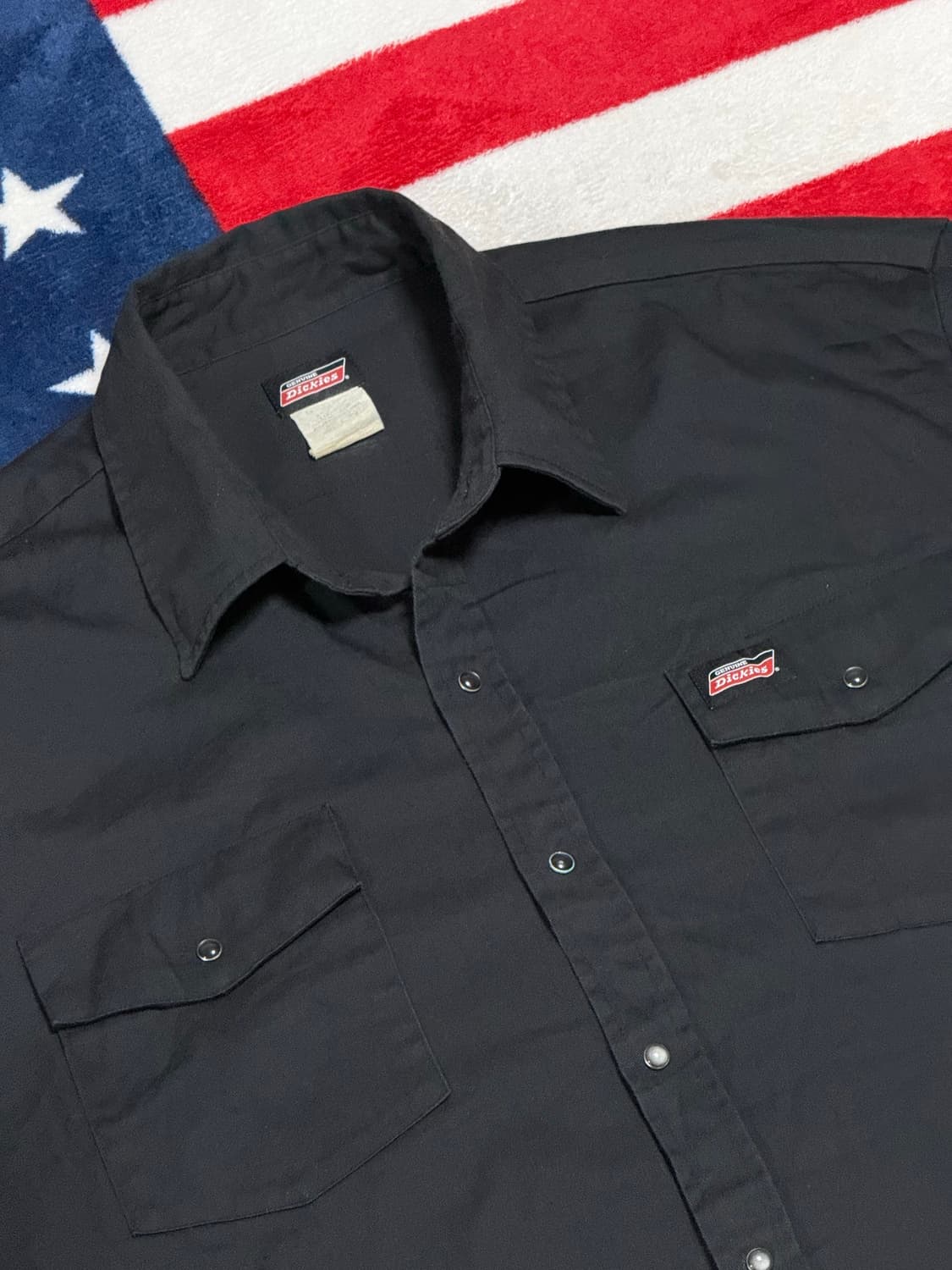 Dickies 디키즈 블랙 워크셔츠 스냅버튼 루즈핏 빈티지 [XL] 상품이미지6