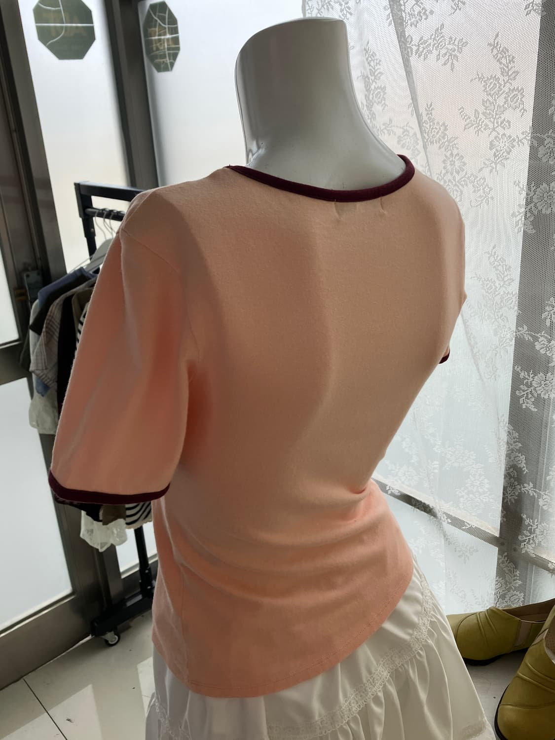pastel flower embroidery ringer t-shirt 상품이미지8