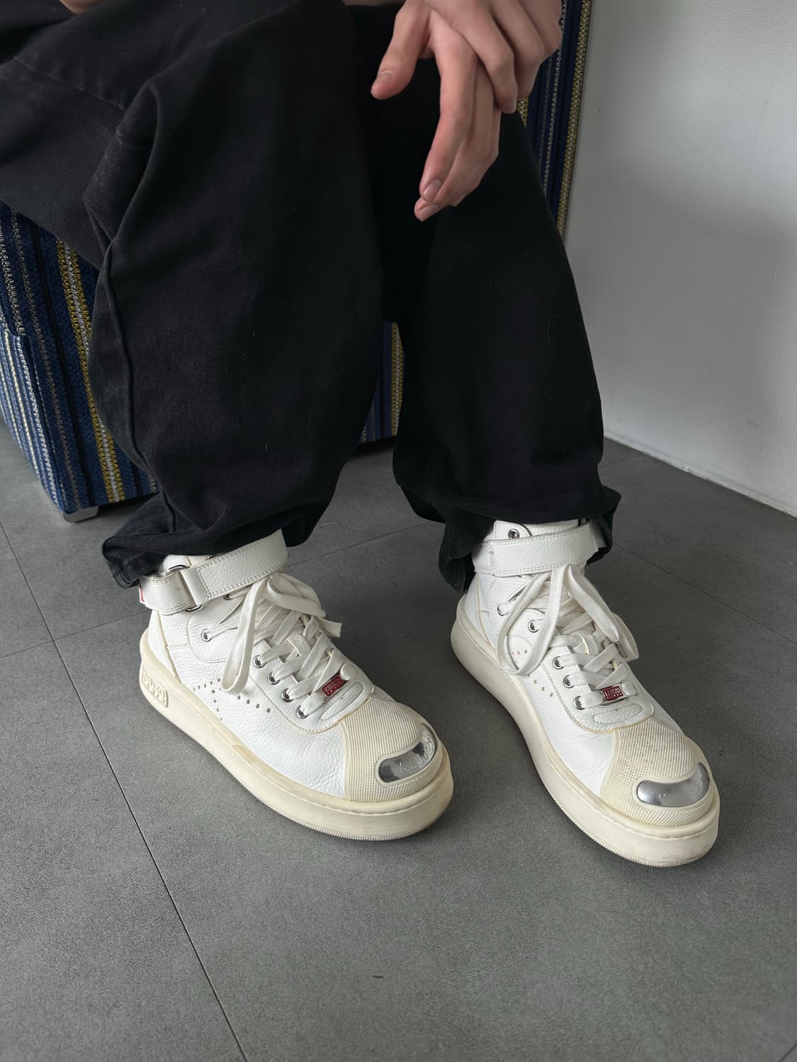 겐조 스틸토 화이트 레더 하이탑 상품이미지1