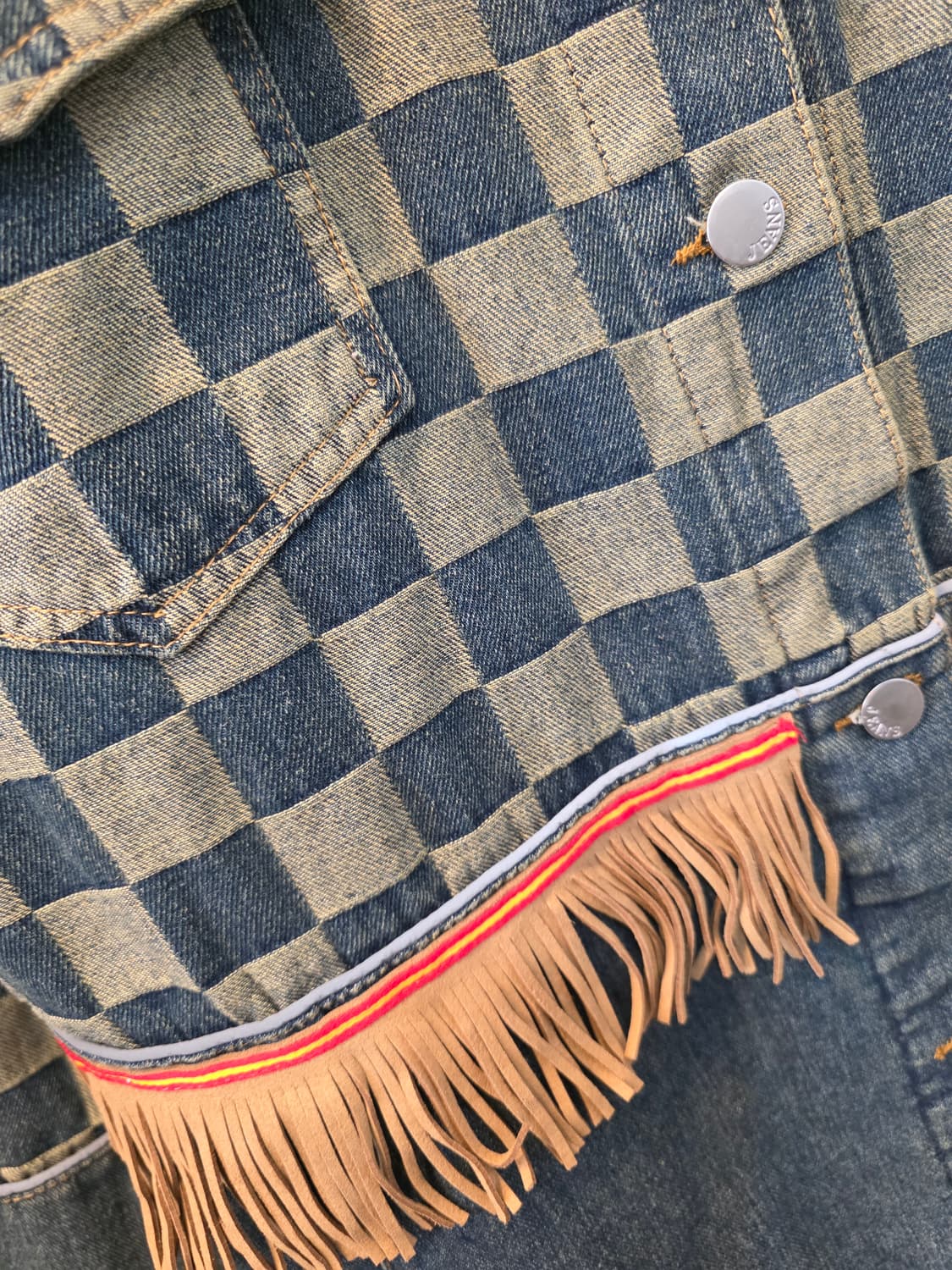 빈티지 데님 청자켓 프린지 디테일 상품이미지3