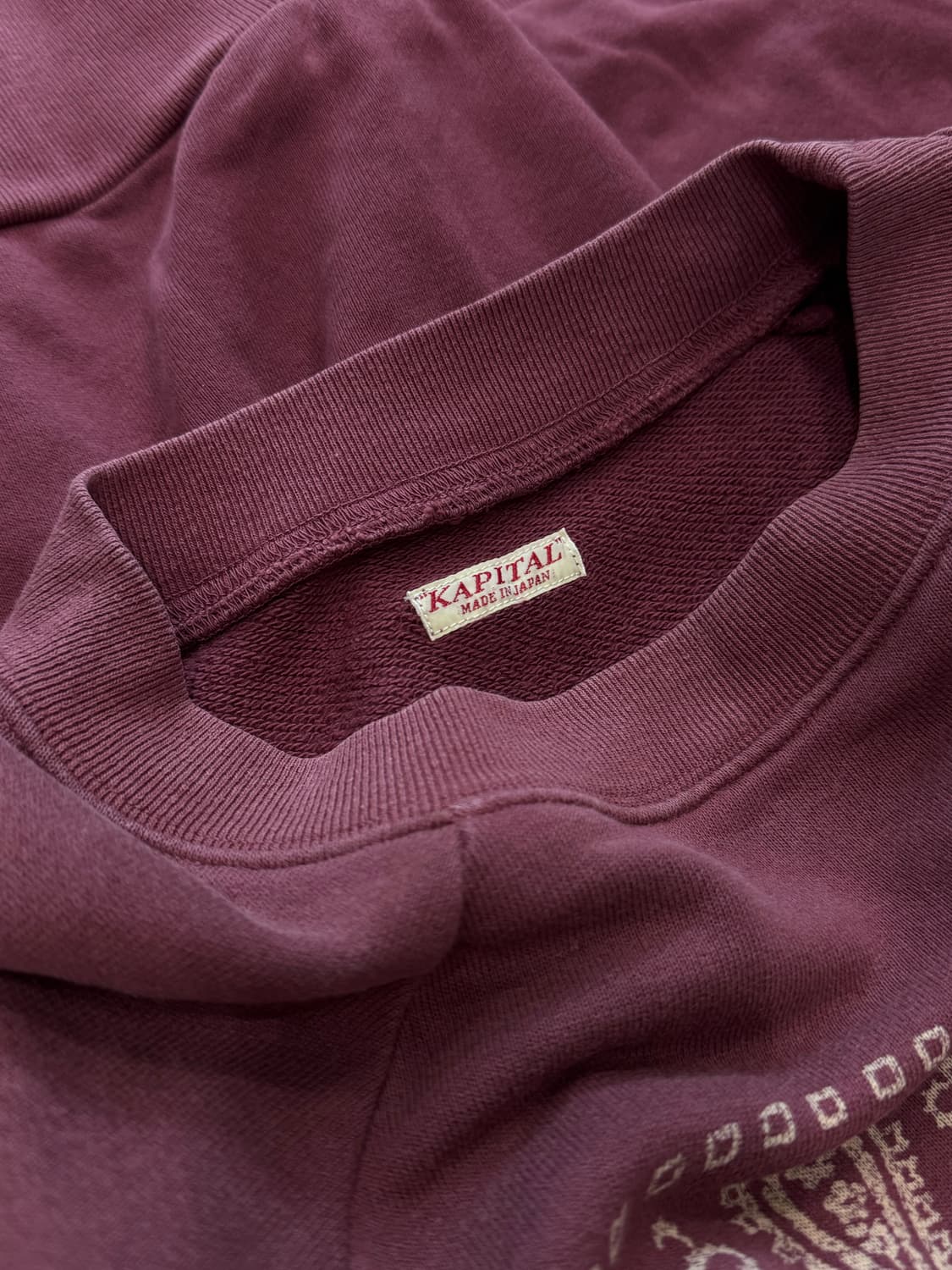 캐피탈 20aw 페이즐리 워시드 보르도 스웻셔츠 상품이미지5