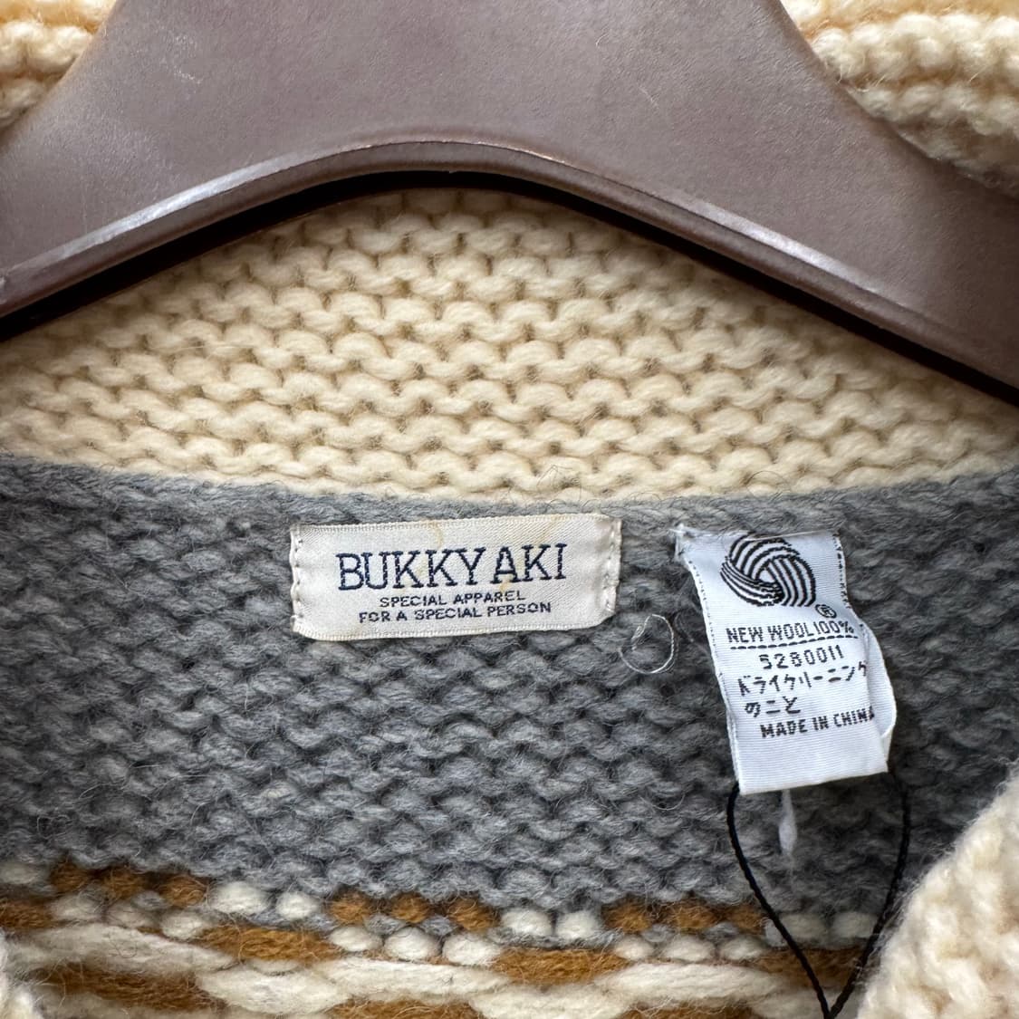 00s JPN VINTAGE 사슴 코위찬 니트 집업 자켓 아이보리 상품이미지5