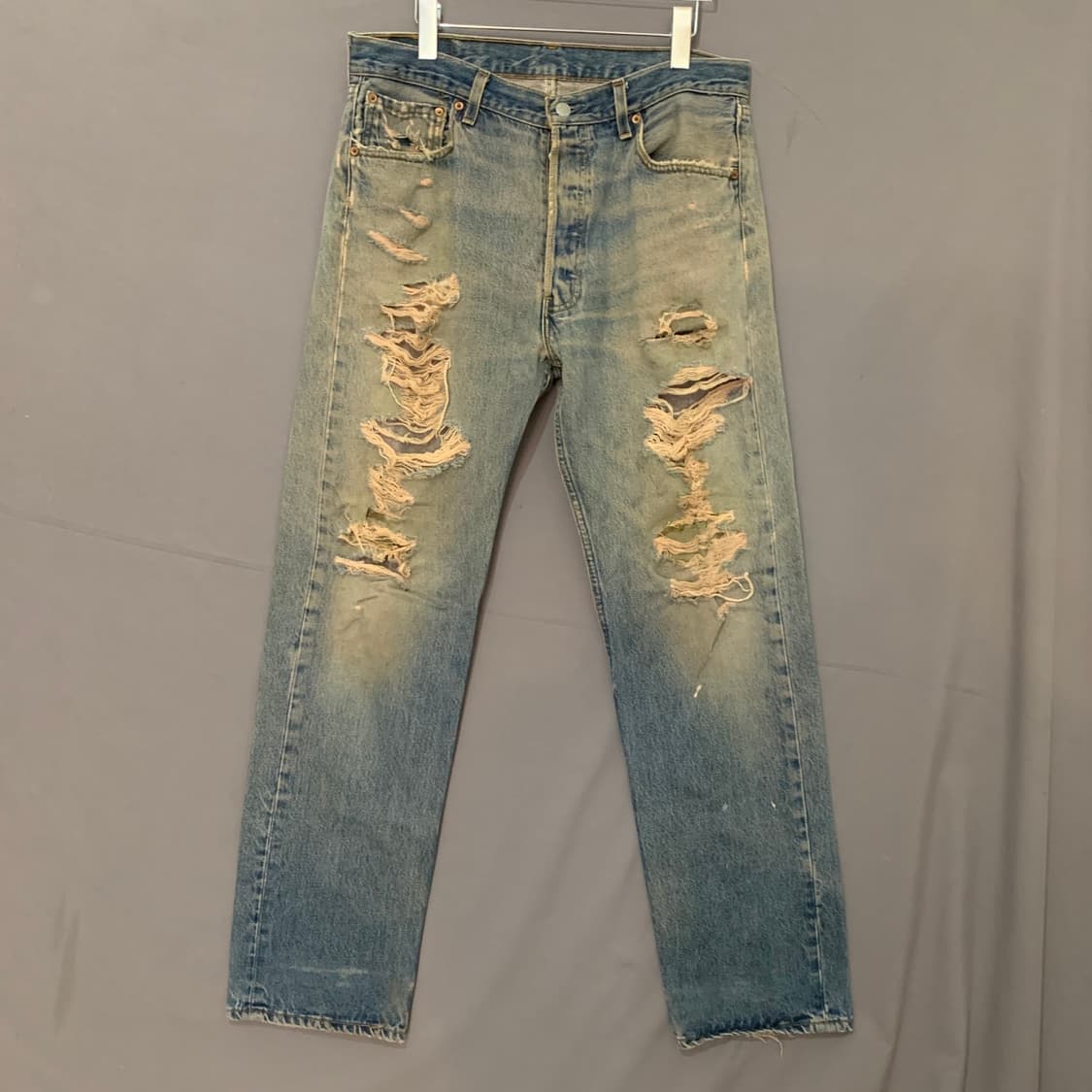 34인치 리바이스 501 90s USA 빈티지 데미지 데님 청바지 상품이미지1