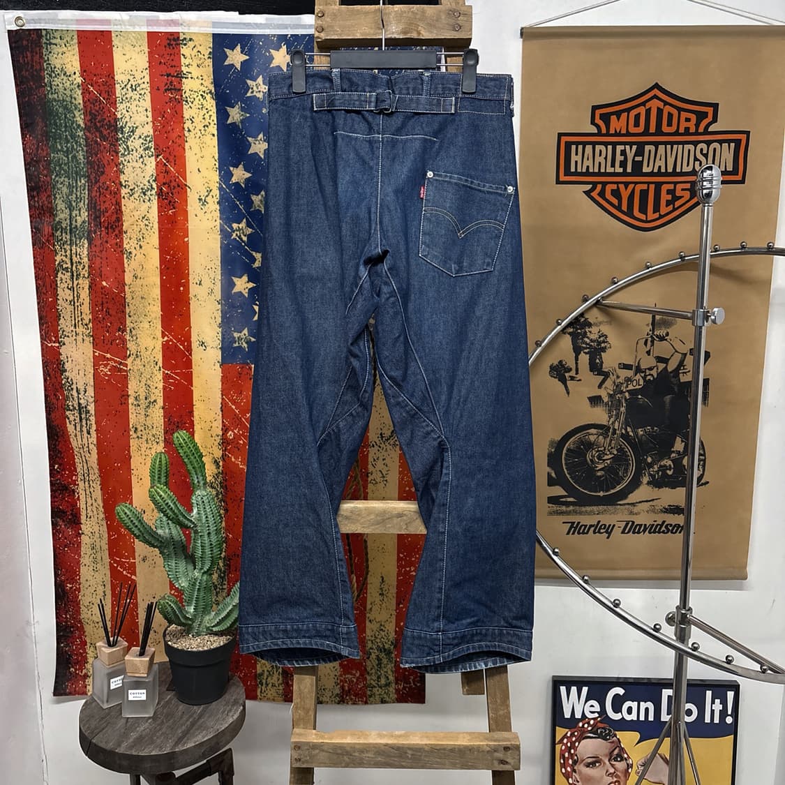 00s 리바이스 3D 커브드 생지 데님팬츠 백스트랩 원포켓 N547 상품이미지2