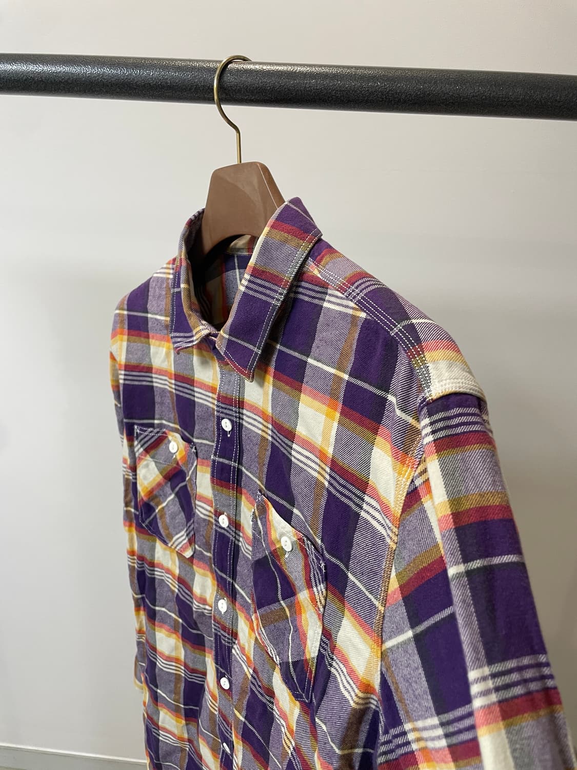 (L) Levis 리바이스 화이트탭 퍼플 체크 투포켓 셔츠 상품이미지2