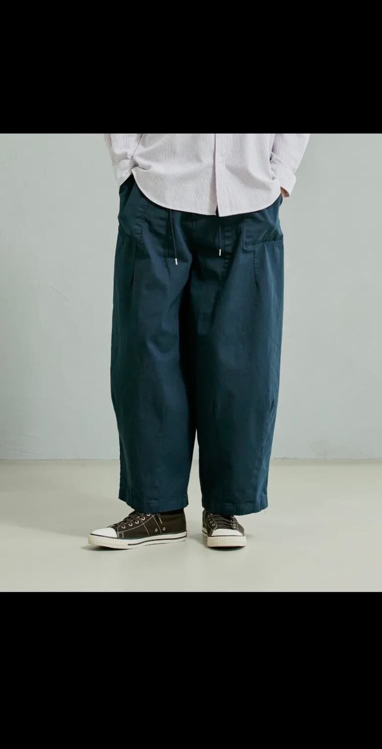 프리즘웍스 TWILL BALLOON PANTS _ NAVY 상품이미지1