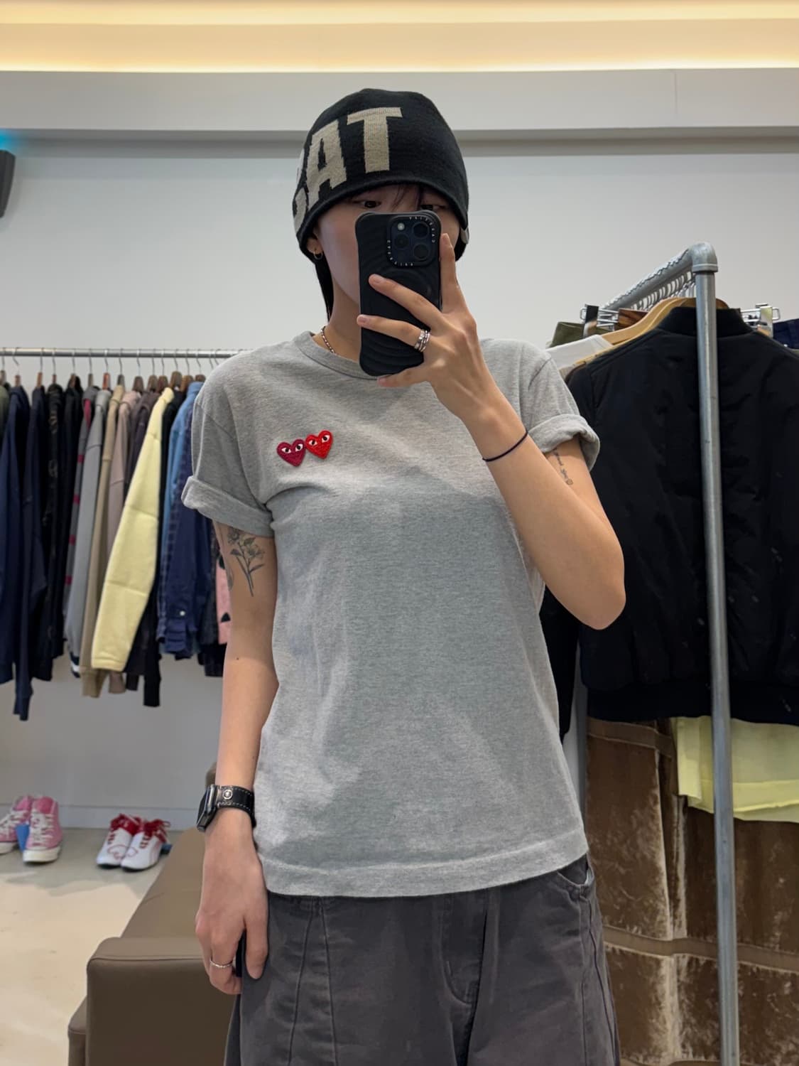 꼼데가르송 플레이 더블 하트 와펜 반팔 상품이미지6