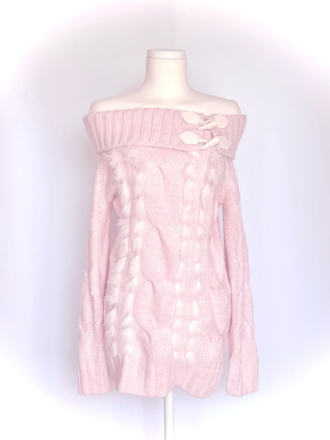 세실맥비 딸기우유 핑크 오프숄더 니트원피스 히메갸루  상품이미지1