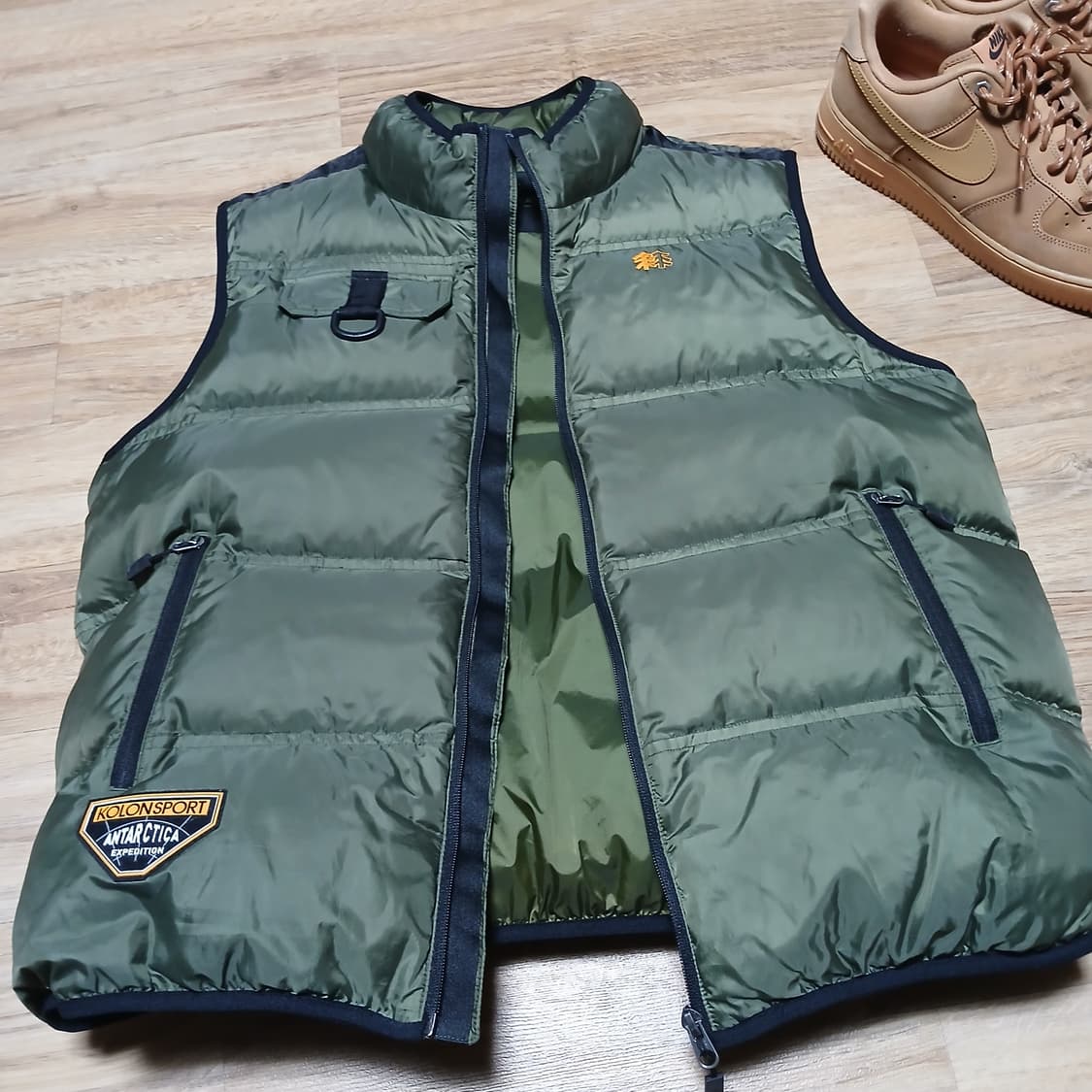 코오롱스포츠 안타티카 올리브 카키 조끼 패딩 자켓 상품이미지9
