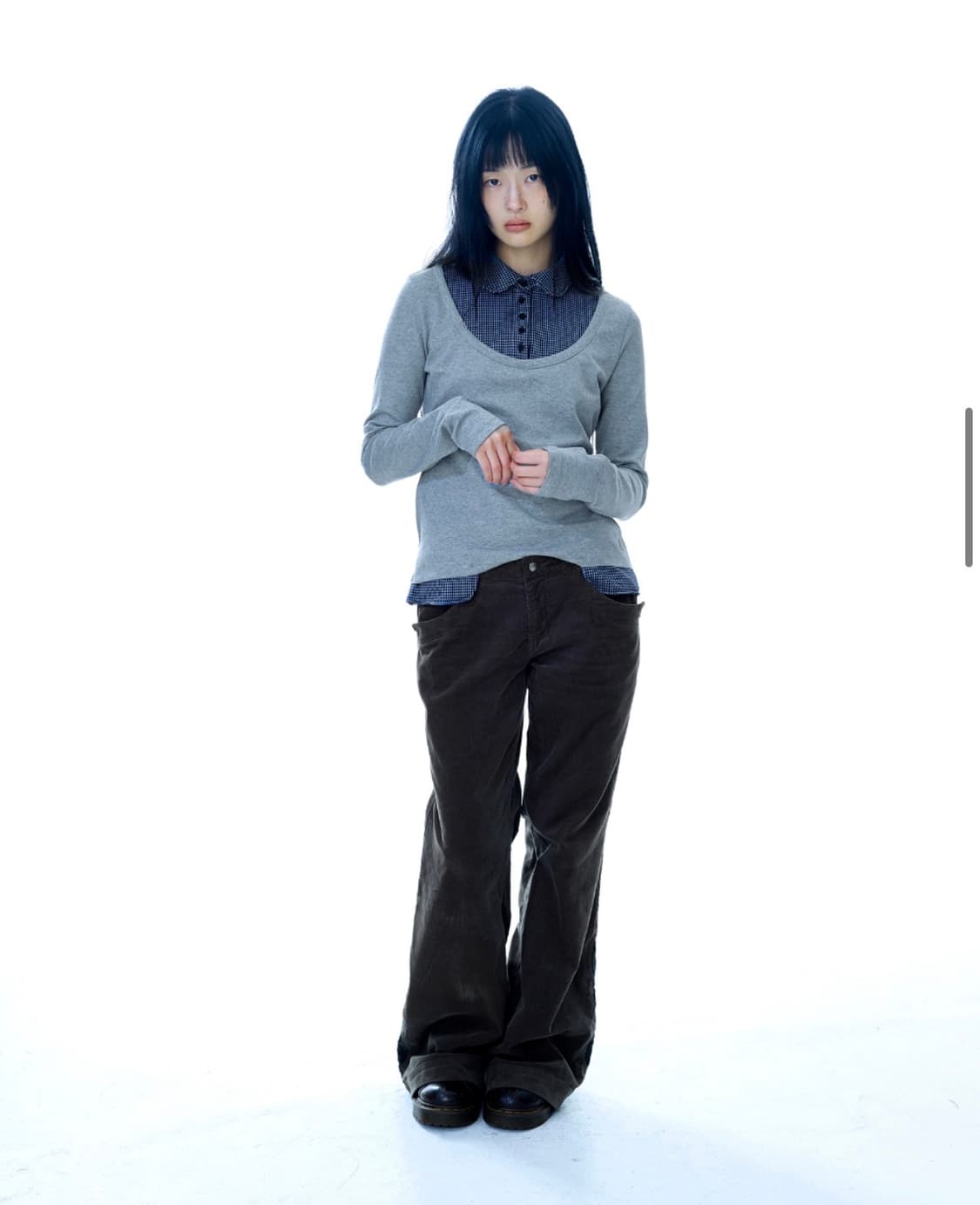 리프컷 코듀로이 팬츠 브라운 상품이미지2