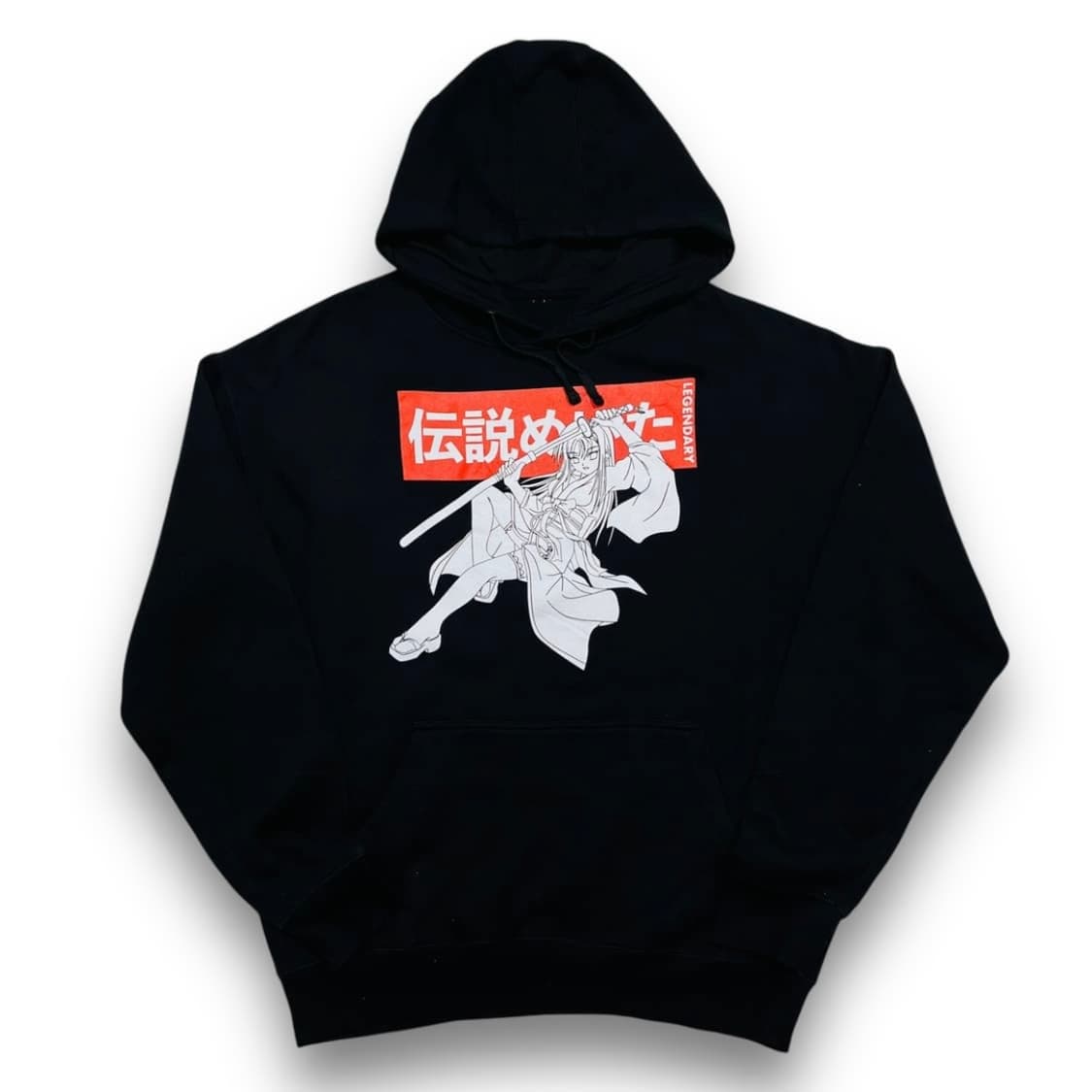 펑크 사무라이 걸 레전더리 블랙 스트릿 오버핏 후디 상품이미지1