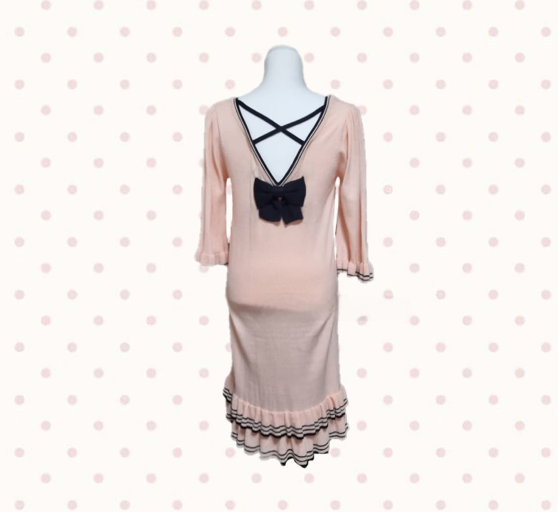 히메갸루 리본 니트 원피스 리즈리사 엑시즈팜 양산형 상품이미지2