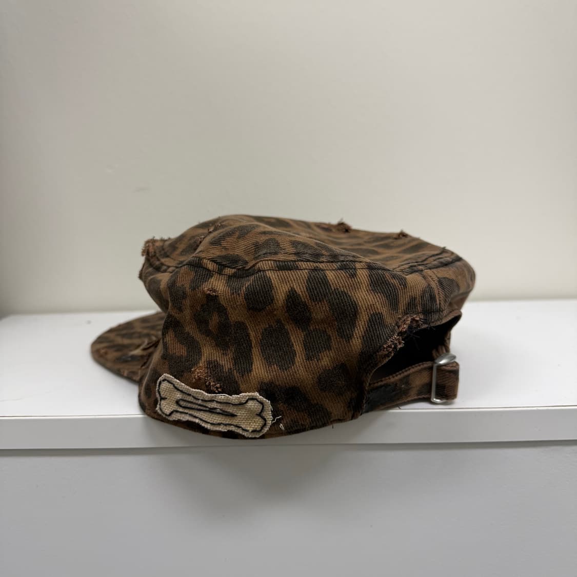 VINTAGE 레오파드 디스트로이드 자수패치 커스텀 필박스캡 상품이미지5