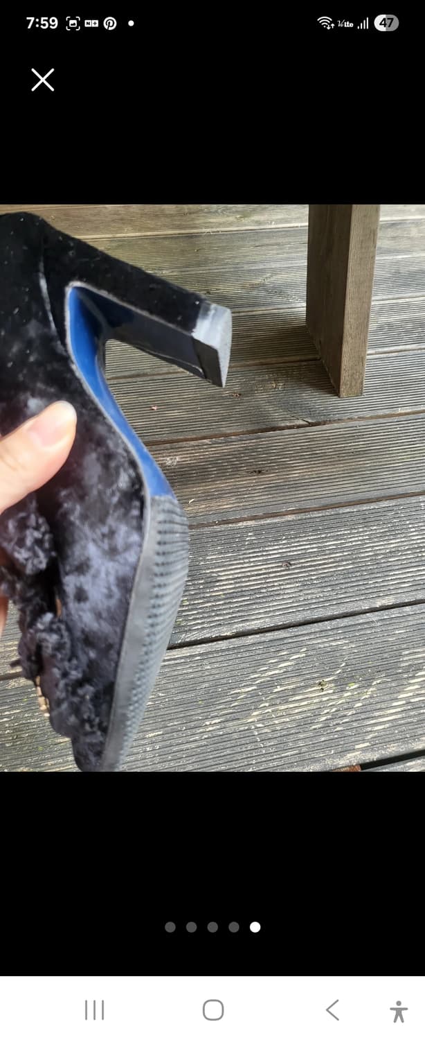 수콤마보니 벨벳 큐빅 장식 힐230 새제품 상품이미지5