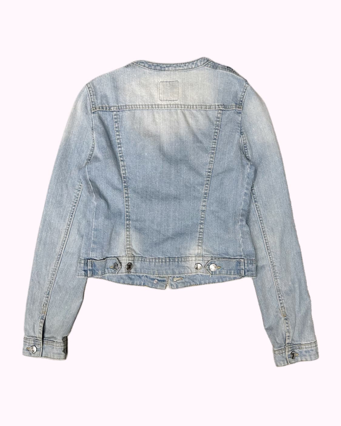 collarless damage denim jacket 상품이미지4