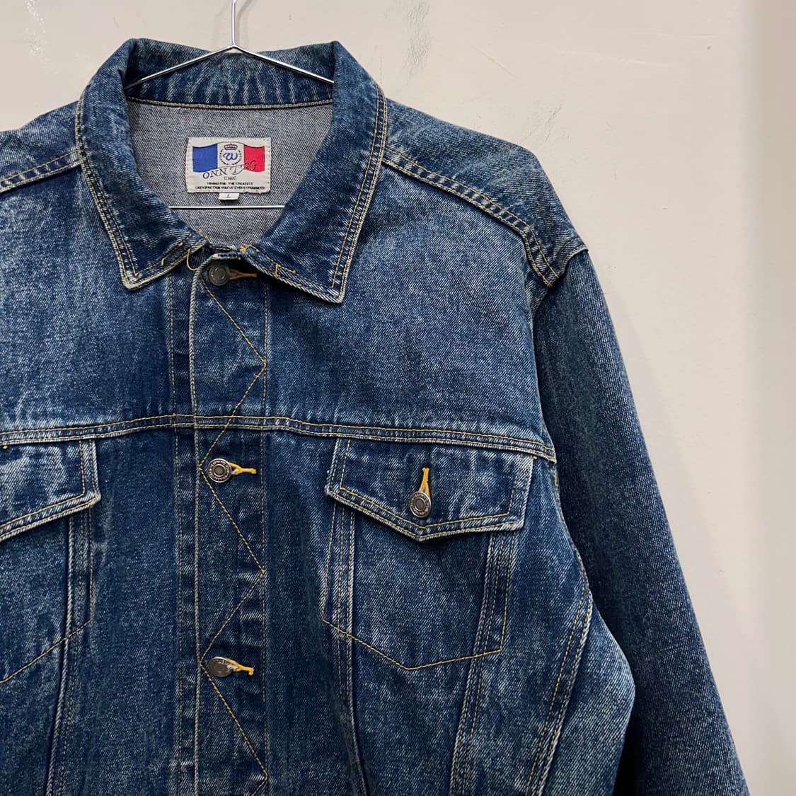 온태그 아메리칸 빈티지 90s 절개라인 데님자켓 상품이미지1