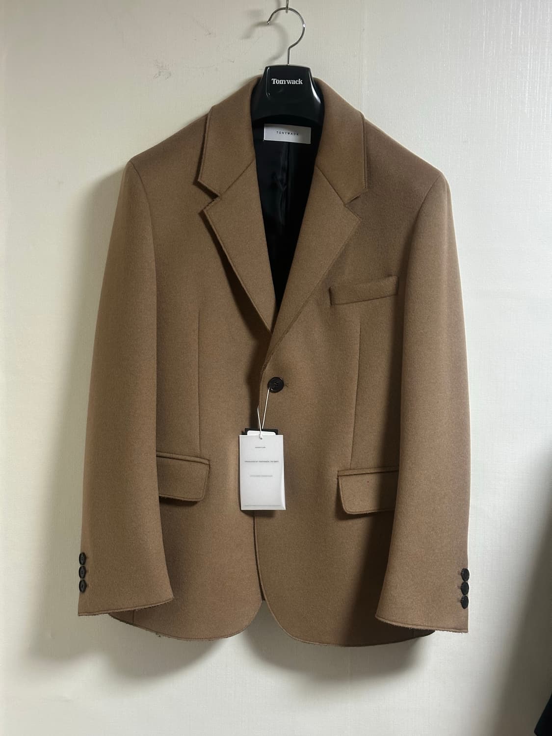새상품 수수료X)토니웩 울 캐시 하프 코트 커팅 블레이저/M/100/카멜 상품이미지1