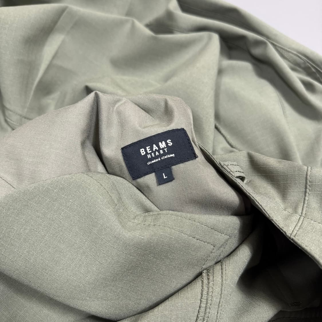 빔즈(BEAMS HEART) 올리브컬러 BDU 립스탑  파라슈트 팬츠 상품이미지3