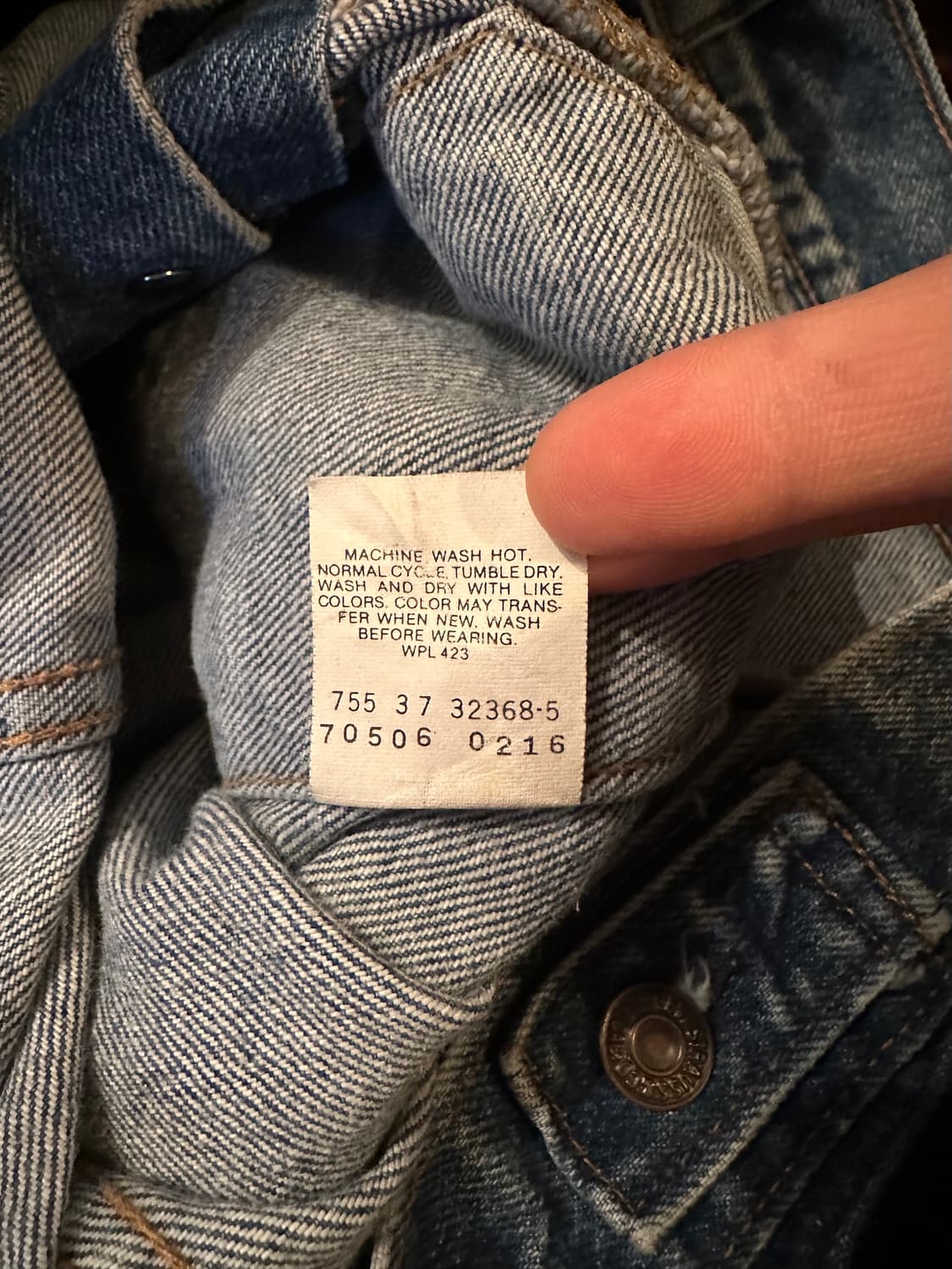 80s USA 빈티지 리바이스 70506 3세대 데님 트러커 자켓 상품이미지7