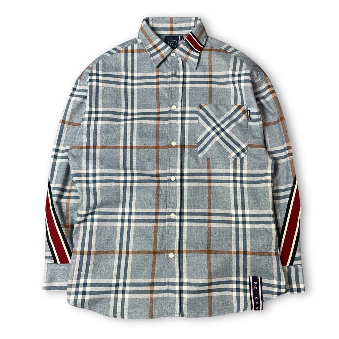 로맨틱크라운 블루 격자 체크 겨울 긴팔 셔츠 S 상품이미지1