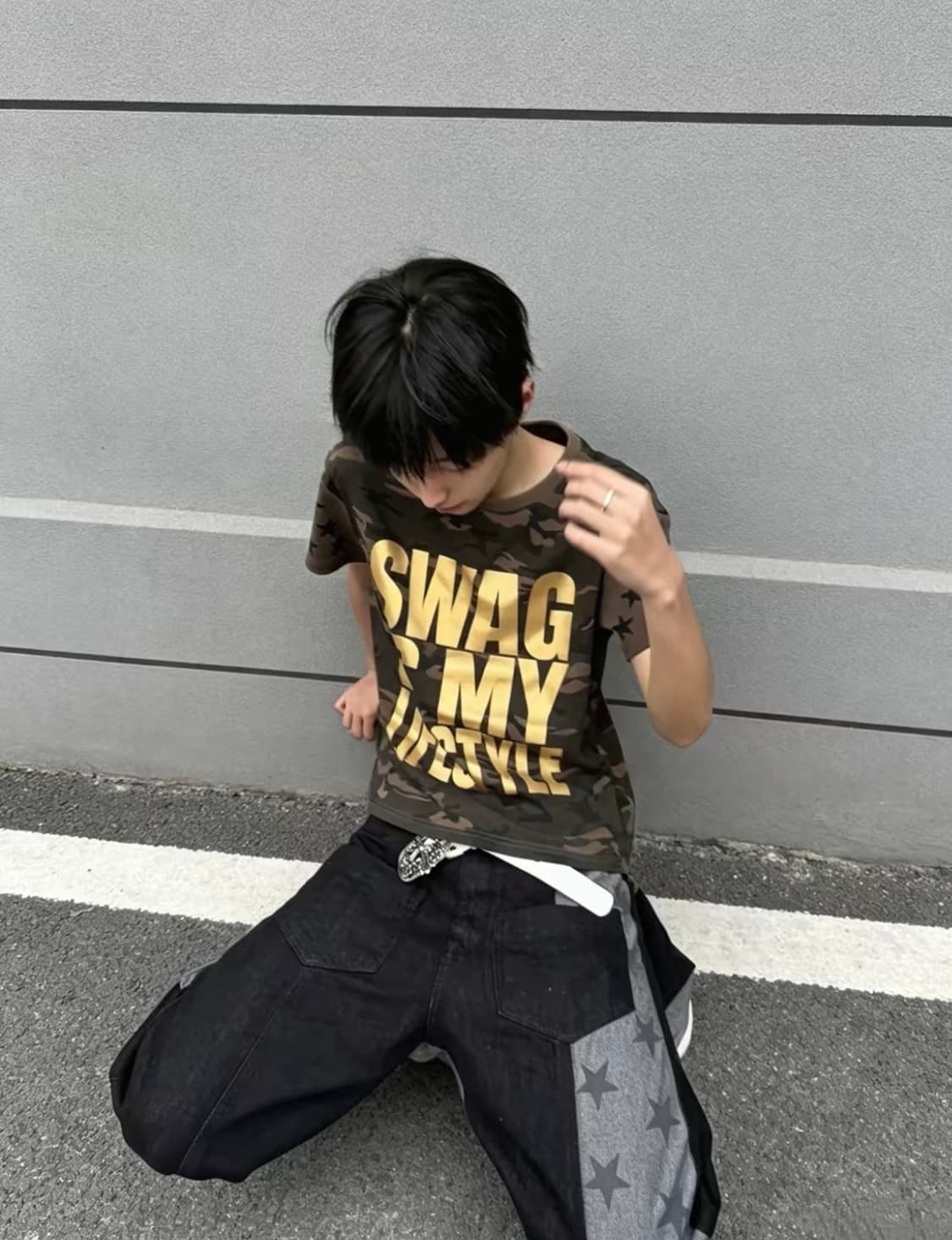 NumbAsia Gold Print Camo T-Shirt 상품이미지1