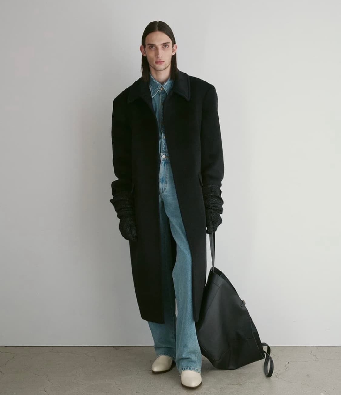 렉토 라마 울 블렌드 발마칸 코트 블랙 M 상품이미지1