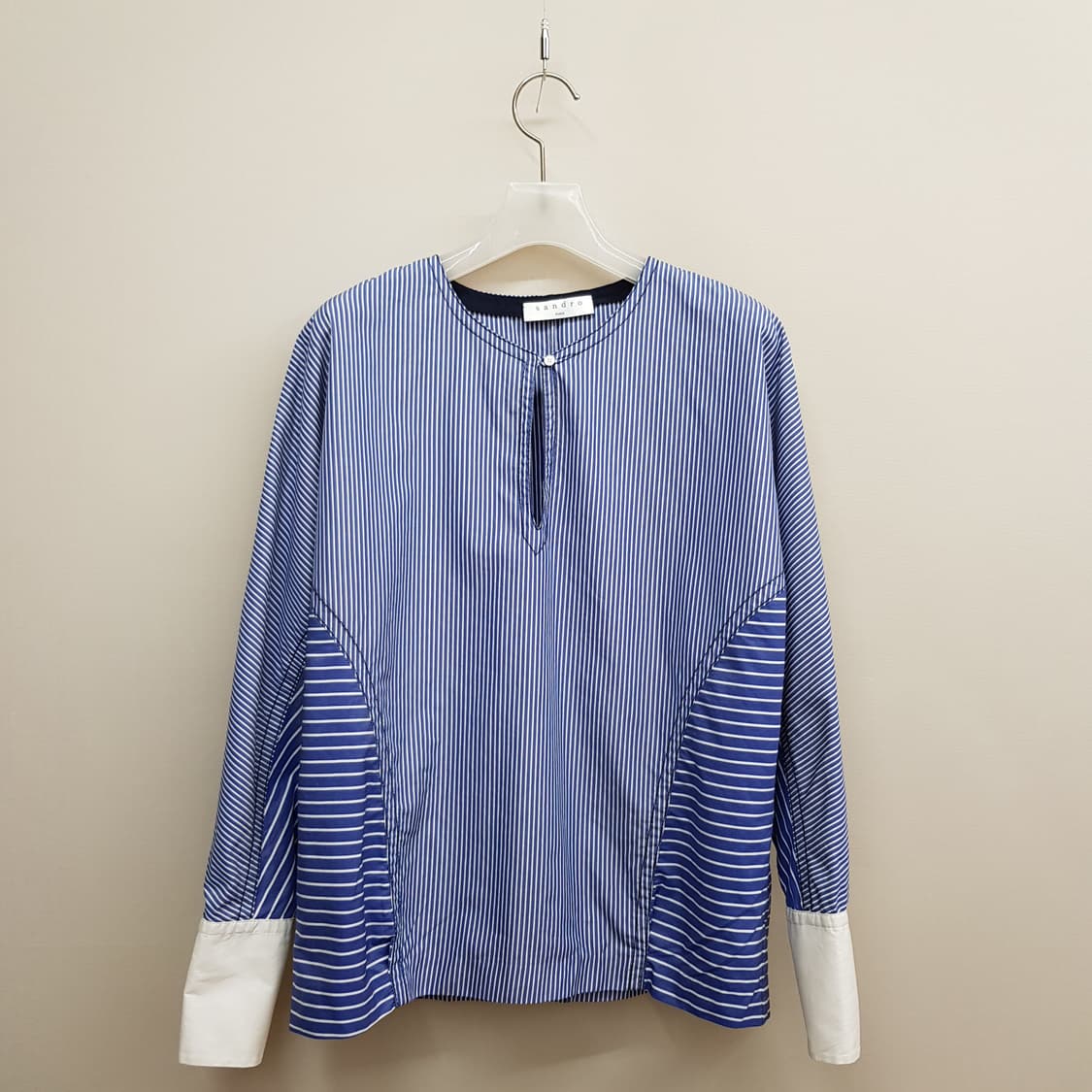 산드로 스트라이프  코튼 블라우스 1사이즈 상품이미지2