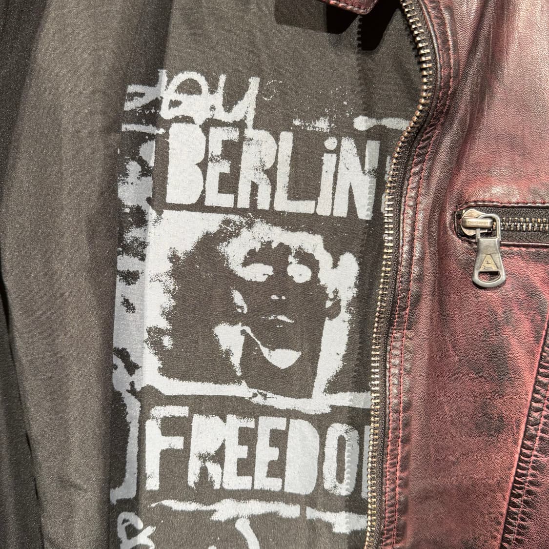 AUTARK 버건디 램스킨 라이더 자켓 L 양가죽 상품이미지4