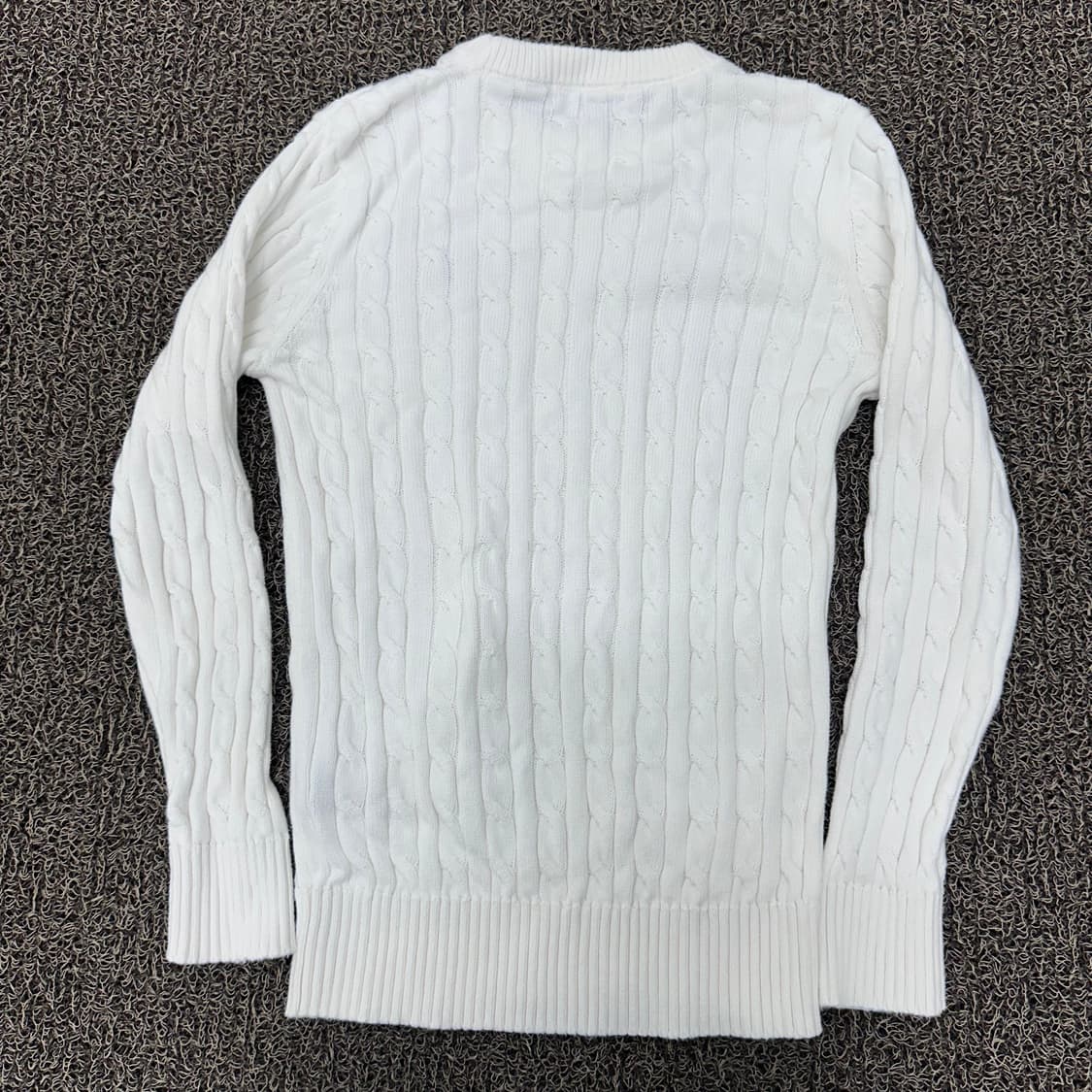 US POLO ASSN 폴로 아싼 꽈배기 케이블 여성 니트 화이트 M 상품이미지5