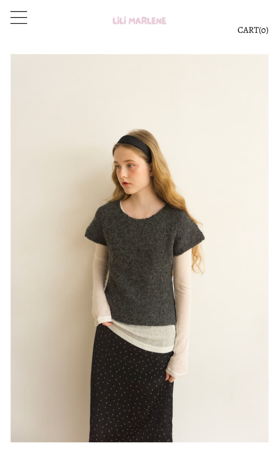 릴리마를린 레이어드 니트반팔 아이보리 상품이미지1