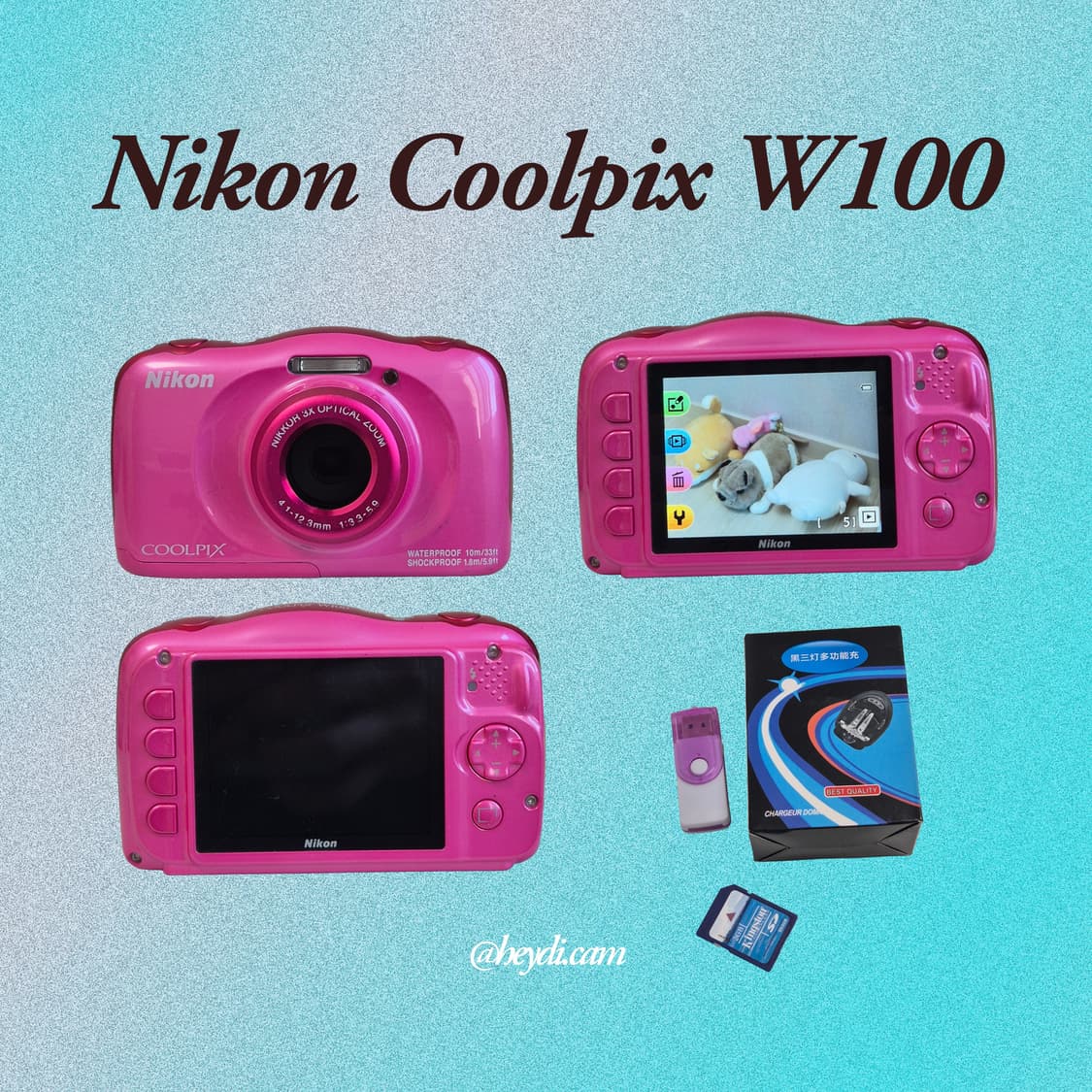 (찰스엔터) 니콘 쿨픽스 Nikon COOLPIX W100 핑크 상품이미지2