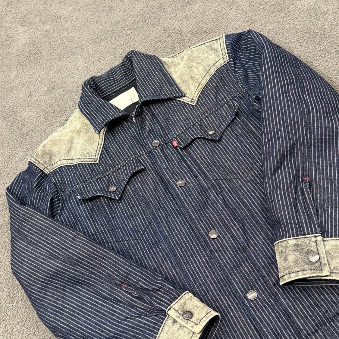 [정품/L] 리바이스 레드룹 웨스턴 레 더 스트라이프 데님 자켓 c1 상품이미지1