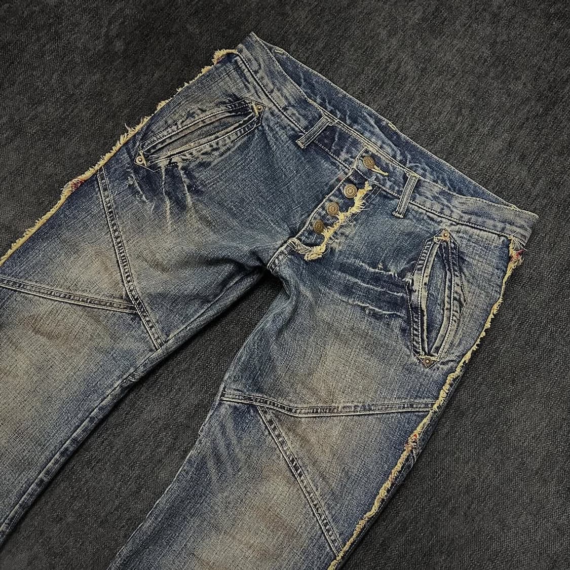 tornado fringe washed Bootscut jeans 상품이미지2