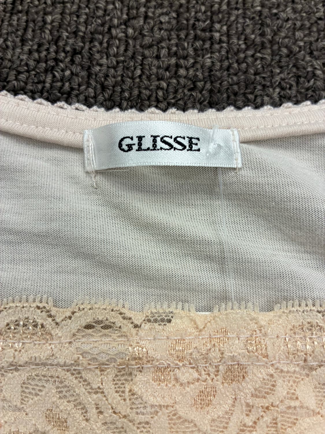 L)Glisse 빈티지 여성 레이스 디테일 핑크 나시 상품이미지3