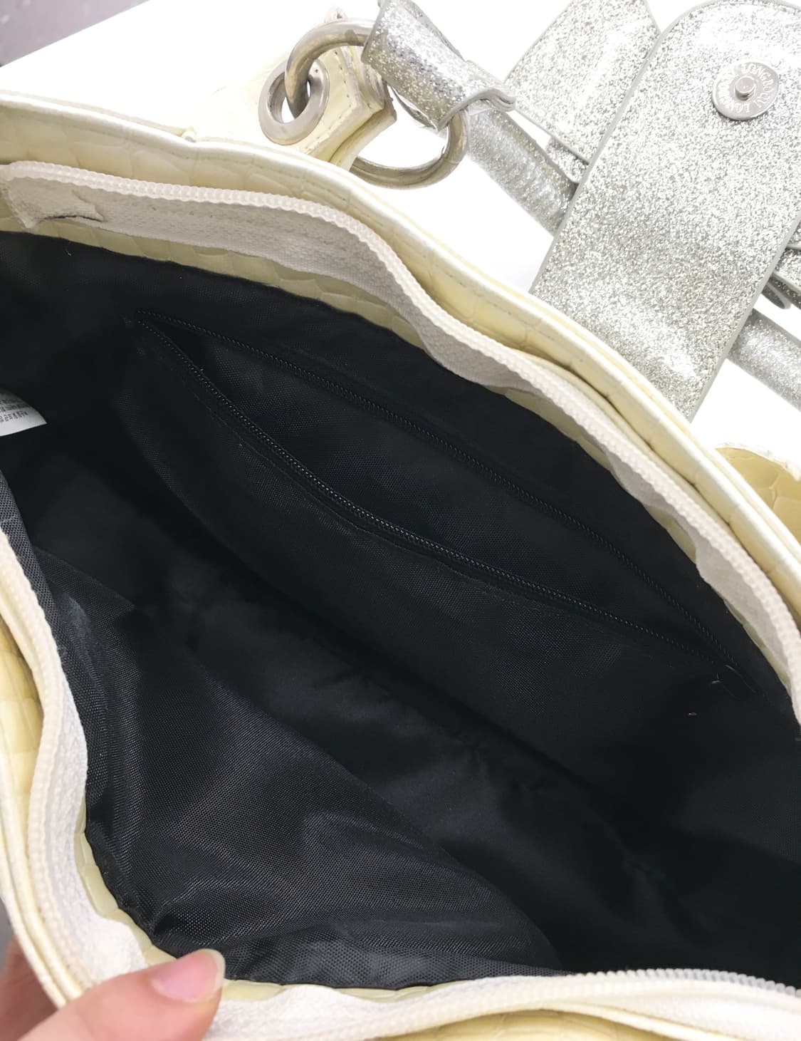 silver glitter ribbon detail bag 상품이미지6