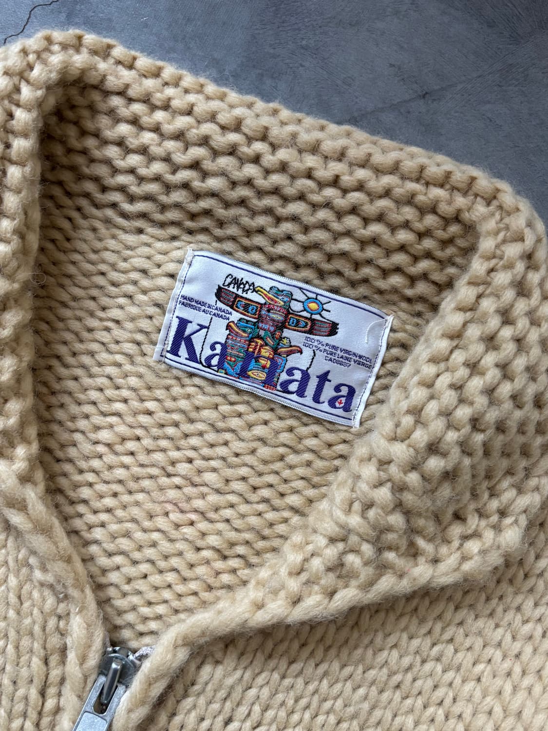 Kanata 카나타 붕붕 베이지 코위찬 울 집업 상품이미지6