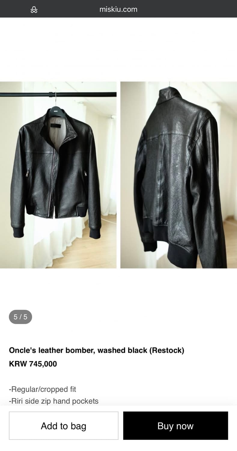 Miskiu 레더자켓 black 상품이미지4