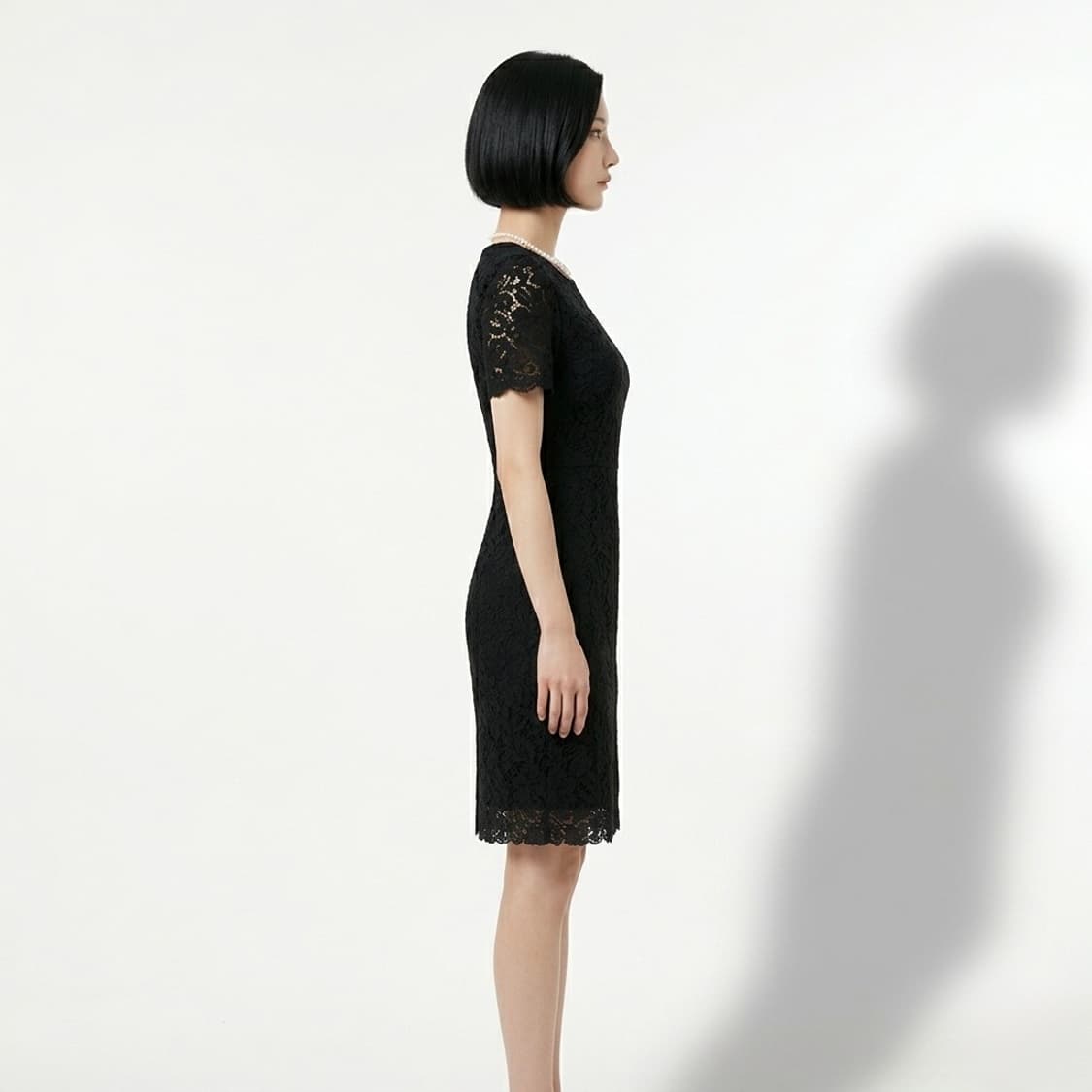 시슬리 검정 레이스 원피스 상품이미지2