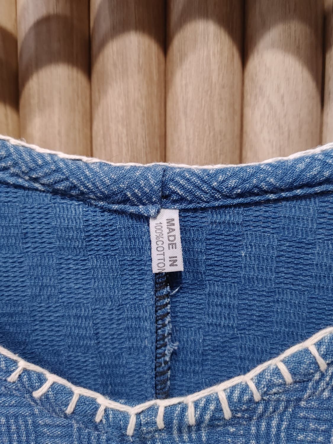 무배) 태국 핸드메이드 꽃 자수 코튼 원피스 - M 상품이미지3