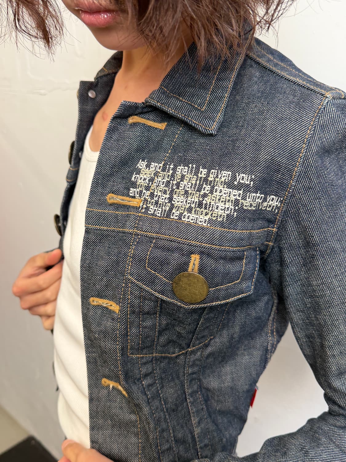 90s peom denim jacket  상품이미지3