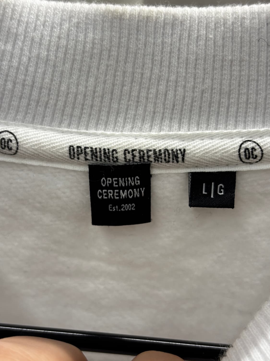 오프닝세레모니 Est.2002 화이트 맨투맨 L 상품이미지4
