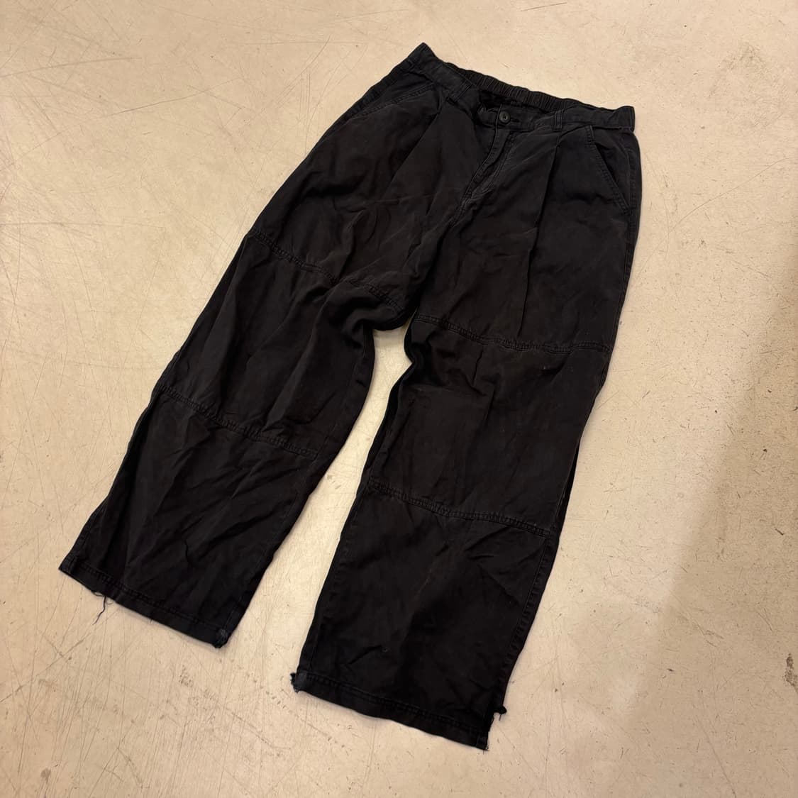 자라 코튼 데미지 와이드 팬츠 상품이미지1