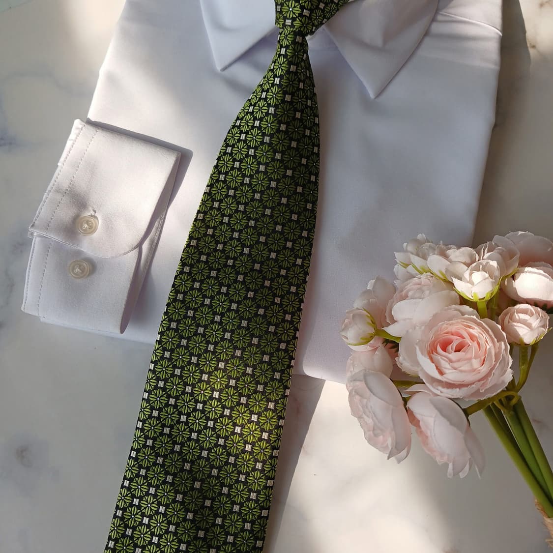 니나리치 실크 그린 패턴 넥타이 9.8cm A+등급 A19793
 상품이미지7