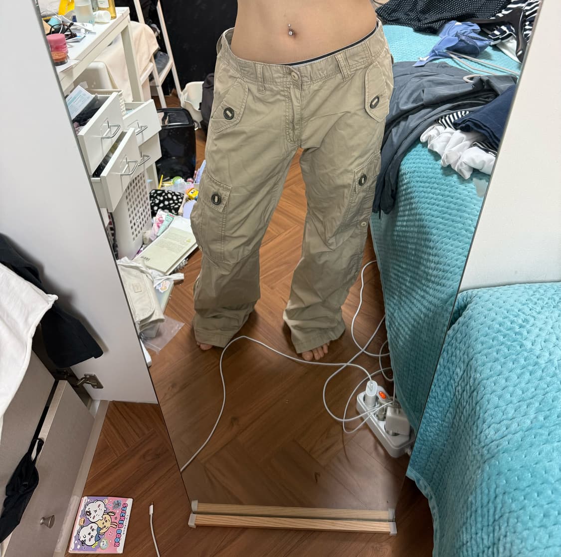 빈티지 베이지 카고팬츠 상품이미지1