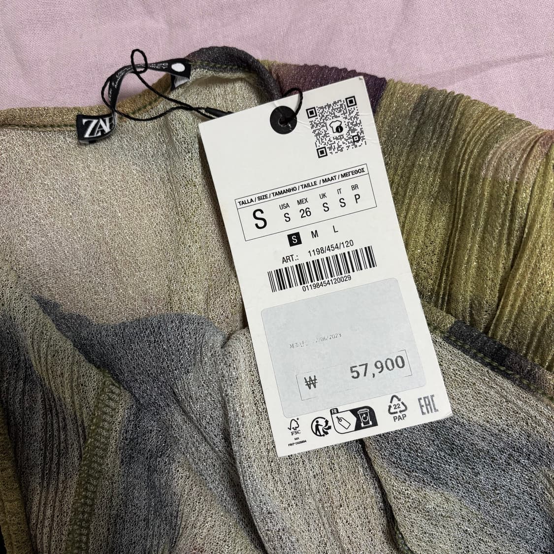 자라 시스루 플리츠 튤 롱 드레스 S 새상품 상품이미지7