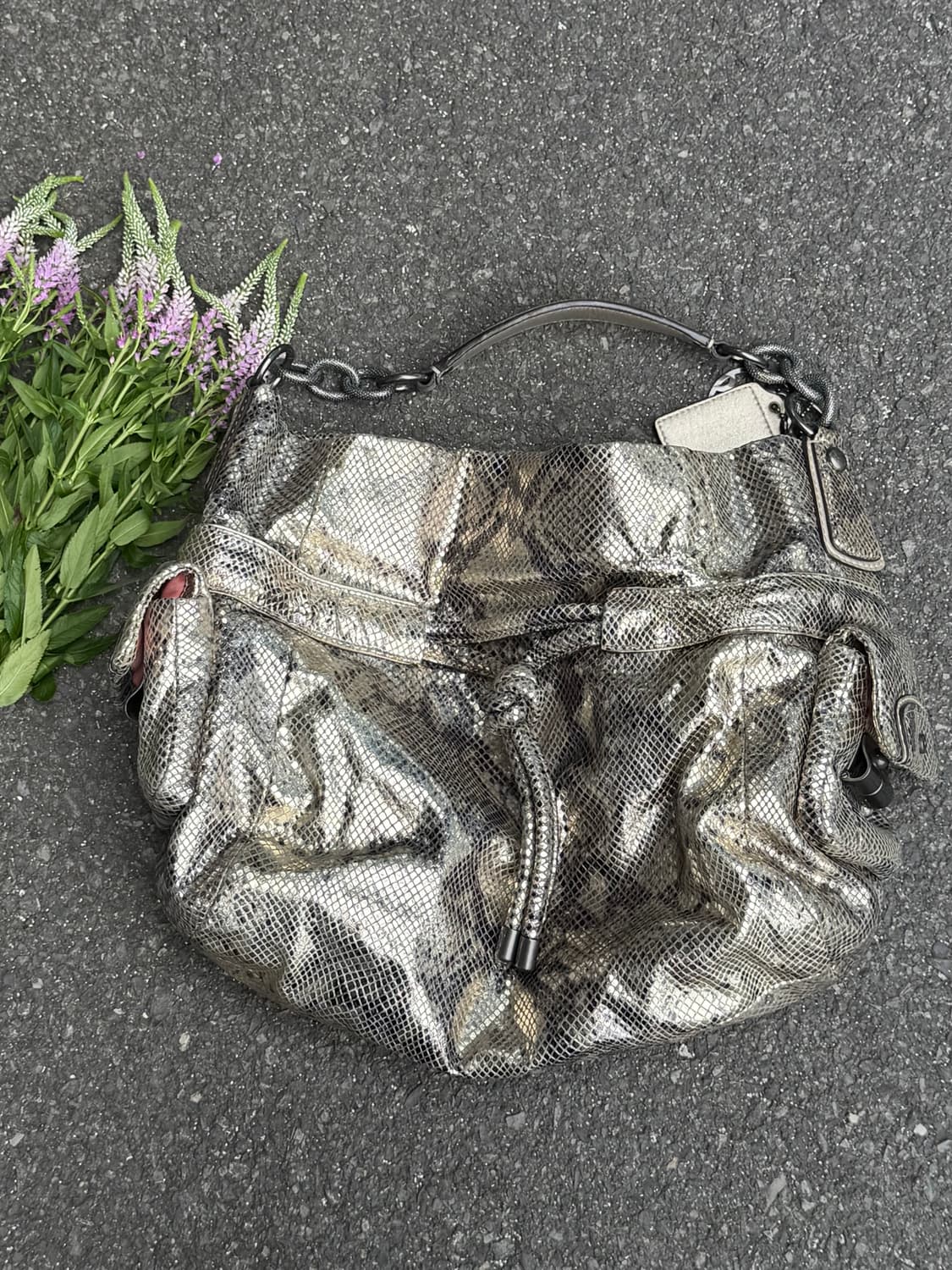 🌟유일 매물 Coach Python Metallic Hobo(갸루) 상품이미지1