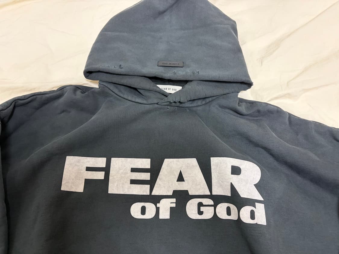피어오브갓 빈티지 Fear is Gone 후드 블랙/크림 상품이미지7