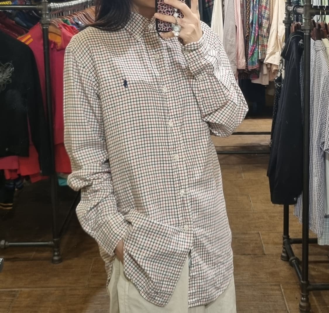 [Hi] polo 폴로 긴팔 체크셔츠 오트밀 상품이미지3