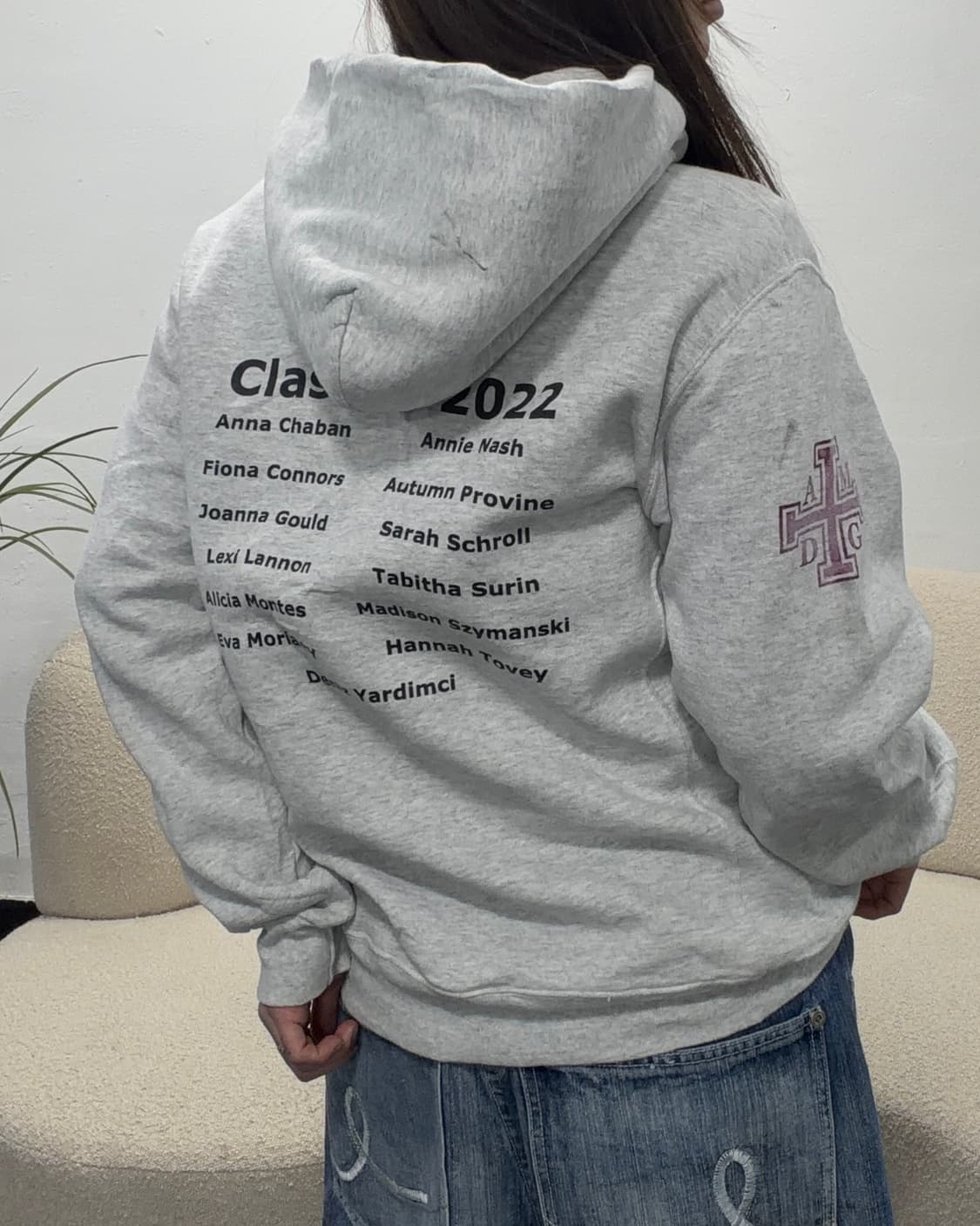 90s RUSSELL 그레이 그래픽 후드티 상품이미지6