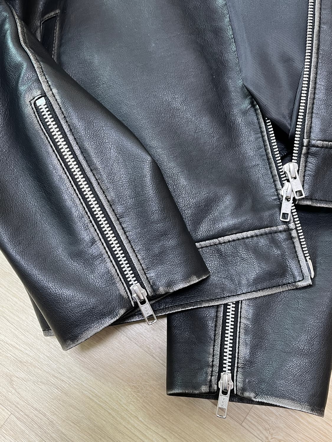 Doffjason washing leather biker jacket 상품이미지7